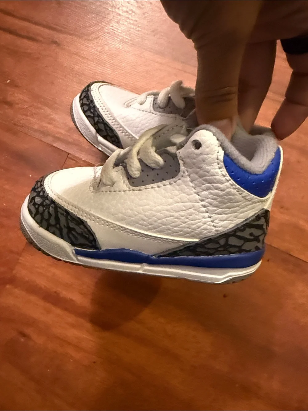 Jordan White and Blue Baby Walker Sneakers